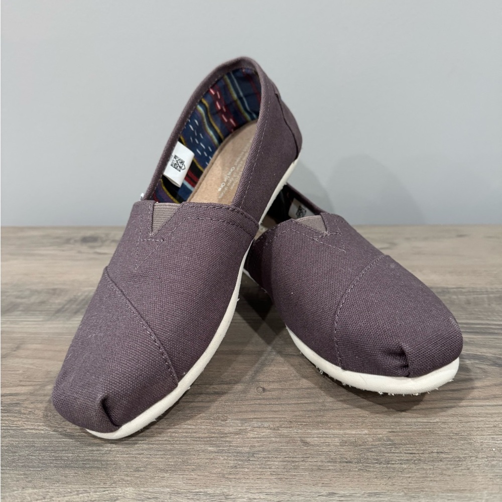 TOMS Women's Canvas Loafer Flats Slip On Comfort Shoes Brown Size 7
